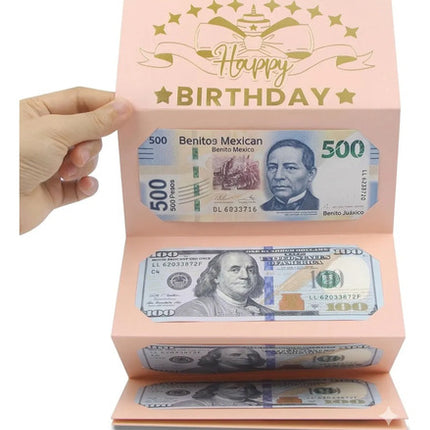 Sobre Tarjeta Plegable Regalo Dinero Efectivo Cumpleaño Niña
