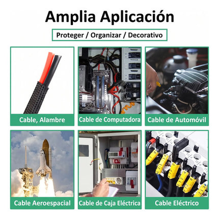 3m Canaleta Organizador De Cables Funda Trenzada Expandible