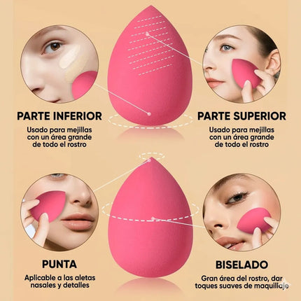 Set 15 Esponjas Para Maquillaje Blenders Borlas Trangulares