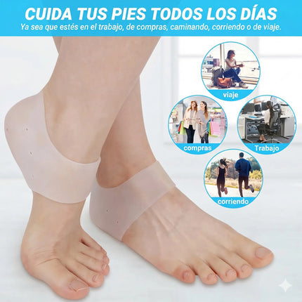 1 Par Taloneras Silicona Gel Almohadillas Dolor Talón Pies