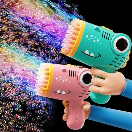 Pistola Maquina Burbujero Automática Juguete Niños Fiesta+10 Sobres de Burbujas
