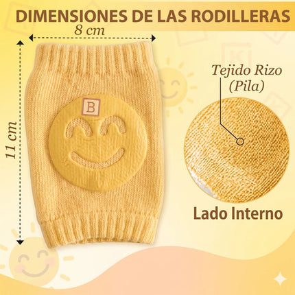 Rodilleras Para Bebé Gateo Antideslizante Protector Algodón