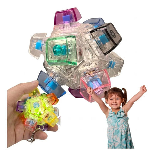 Llavero Fidget Pelota Antiestrés Sensorial Teclado Luz Led