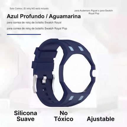 Correa Silicona Swatch Xomega Royal Pop Convertir A Pulsera