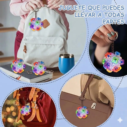 Llavero Fidget Pelota Antiestrés Sensorial Teclado Luz Led