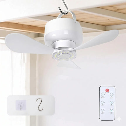 Ventilador Techo Portátil Recargable Usb Con Luz Y Control