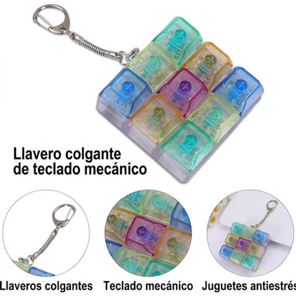 Teclado Fidget 9 Teclas Mecánico Antiestrés  Luz Led Llavero