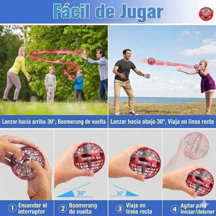 Bola Voladora Boomerang Luz Led Dron Sensor Movimiento Niños