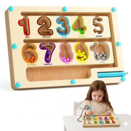 Laberinto Magnético De Madera Juguete Numeros Colores Nieve