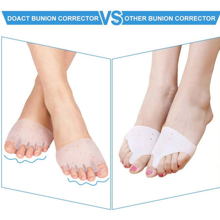 1 Par Separador Dedos Corrector Juanete Silicona Pies Dedos Transparente Talla Única