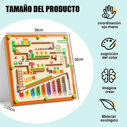 Laberinto Magnético De Madera Juguete Montessori Mario Bross
