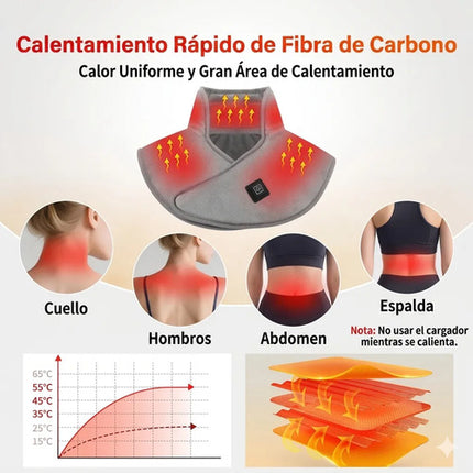 Almohadilla Térmica Eléctrica Para Cuello Hombros Calor Usb