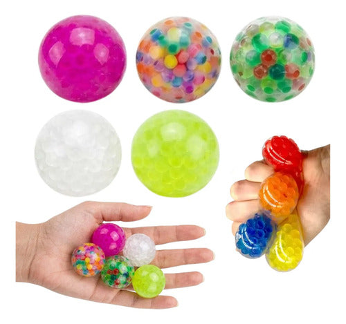 5 Pelotas Squishy Antiestrés Hidrogel 3.5cm Colores Al Azar