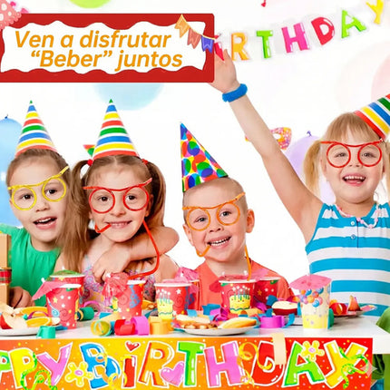Lentes De Popote Flexibles Graciosos Fiesta Infantil Niños