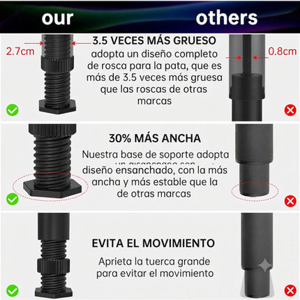 4 Patas Regulables Para Base Cama Soporte Muebles Ajustable