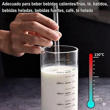 Set 4 Popotes Vidrio Reutilizables Ecológicos + Cepillo Kit