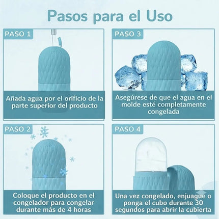 Rodillo De Hielo Facial Silicona Molde Masajeador De Rostro