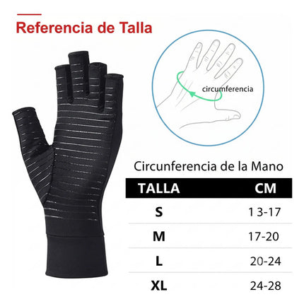 2 Guantes De Compresión Cobre Para Artritis Y Túnel Carpiano
