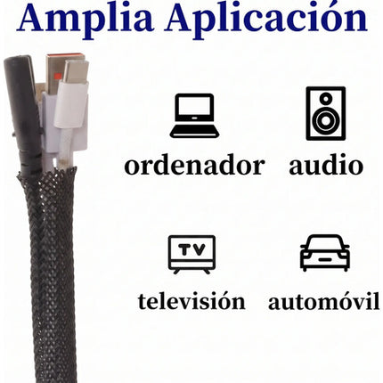 3m Canaleta Organizador De Cables Funda Trenzada Expandible