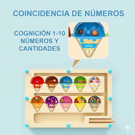 Laberinto Magnético De Madera Juguete Numeros Colores Nieve