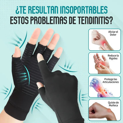 2 Guantes De Compresión Cobre Para Artritis Y Túnel Carpiano