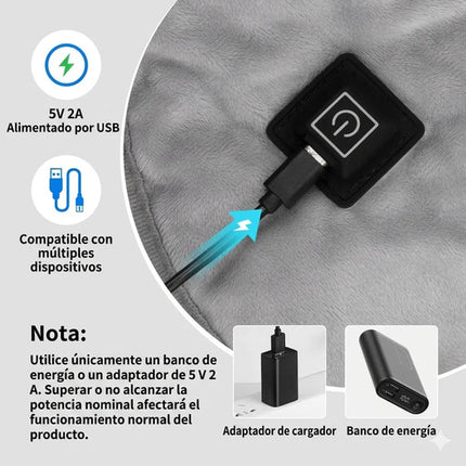 Almohadilla Térmica Eléctrica Para Cuello Hombros Calor Usb