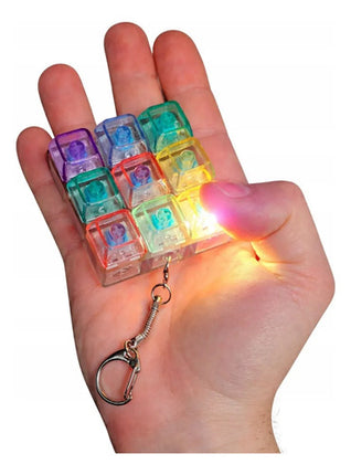 Teclado Fidget 9 Teclas Mecánico Antiestrés  Luz Led Llavero
