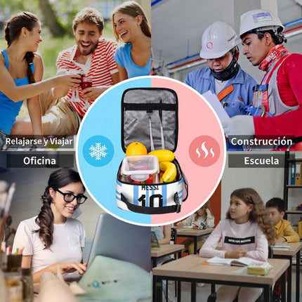 Lonchera Messi 10 Futbol Bolsa Almuerzo Termica Niño Escuela