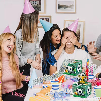 Caja Regalo Cumpleaños Dinero En Efectivo Fútbol Niño Fiesta Verde