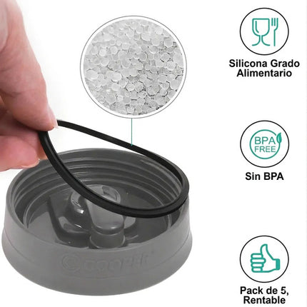 Kit 5 Sellos 5 Tapones Repuesto Para Termo Contigo Snapseal