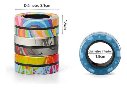 Set De Anillos Magnéticos Con Forma De Fidget Spinner Dedo