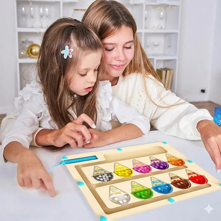 Laberinto Magnético De Madera Juguete Numeros Colores Nieve