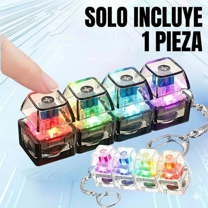 Llavero Antiestrés Teclado Mecánico Con Luz Led Rgb Fidget