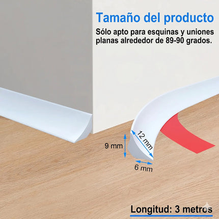 3m Tira Moldura Flexible Pvc Autoadhesiva Impermeable 12mm