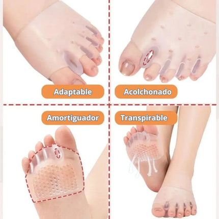 1 Par Separador Dedos Corrector Juanete Silicona Pies Dedos Transparente Talla Única
