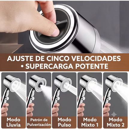 Kit Regadera De Mano Alta Presión Ahorradora 5 Modos Filtro