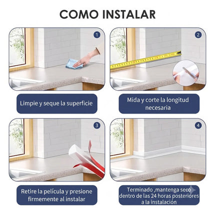 2m Moldura Esquina De Pared Flexible Autoadhesiva Silicona