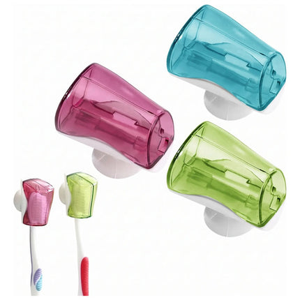 Set 3 Protectores Porta Cepillo Dientes Pared Con Ventosa