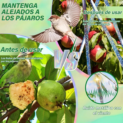 9 Cintas Reflectante Espantapájaros Disuasoria Aves Jardin