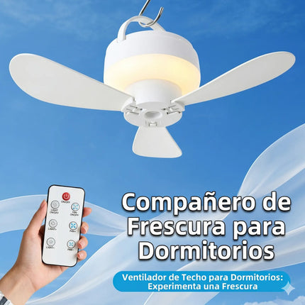 Ventilador Techo Portátil Recargable Usb Con Luz Y Control
