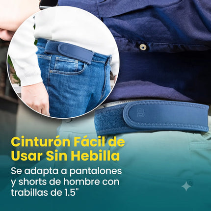 2 Cinturon Elasticos Sin Hebilla Invisibles Ajustable Velcro