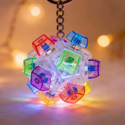 Llavero Fidget Pelota Antiestrés Sensorial Teclado Luz Led