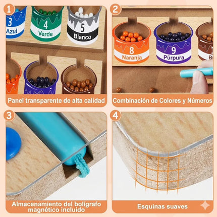 Laberinto Magnético De Madera Juguete Numeros Colores Nieve