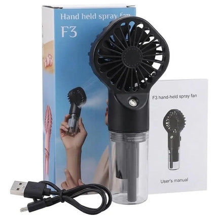 Ventilador Portátil Mano Spray Agua Humidificador Recargable