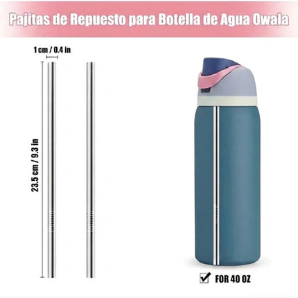 2 Popotes Para Owala 40oz Metálicos De Repuesto Inoxidable