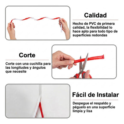 3m Tira Moldura Flexible Pvc Autoadhesiva Impermeable 12mm
