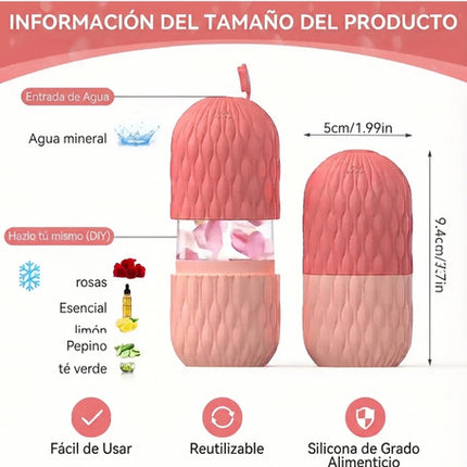 Rodillo De Hielo Facial Silicona Molde Masajeador De Rostro