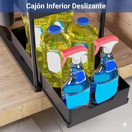 Organizador 2 Niveles Para Debajo Fregadero Tarja Con Cajon