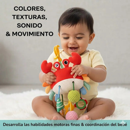 Juguete Sensorial Bebé Cangrejo Colgante Sonajero Mordedor