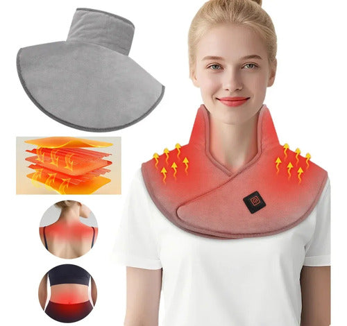 Almohadilla Térmica Eléctrica Para Cuello Hombros Calor Usb